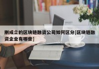 刚成立的区块链融资公司如何区分[区块链融资企业有哪些]